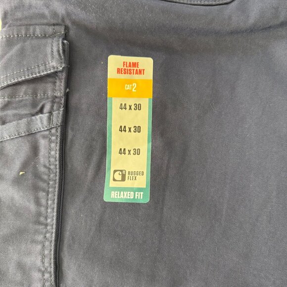 2-Carhartt Flame Resistant Rugged Flex Canvas Cargo Work Pants 44x30 Relaxed - Picture 6 of 7
